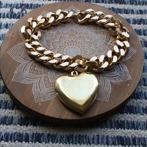 Gold Chain Statement Heart Necklace